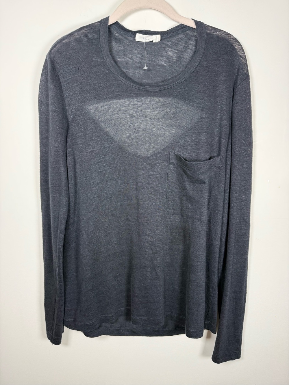 A.L.C. | Black Linen Cut Out Top Size M